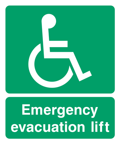 Emergency evacuation lift (Disabled) Sign - Safe Signs