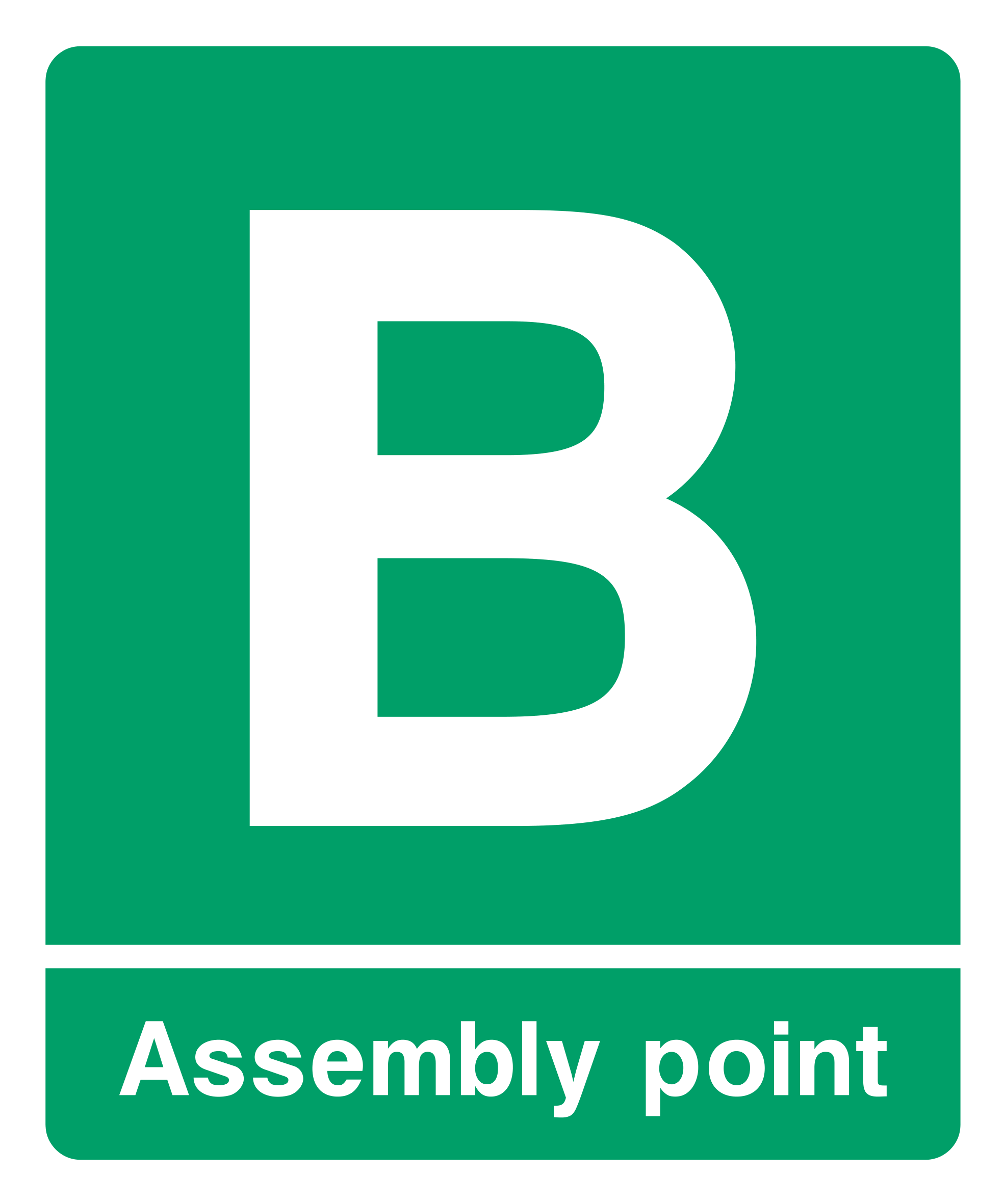 Assembly point B Sign Portrait by Safe Signs
