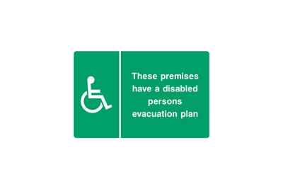 These premises have a disabled person evacuation plan Sign - Safe Signs