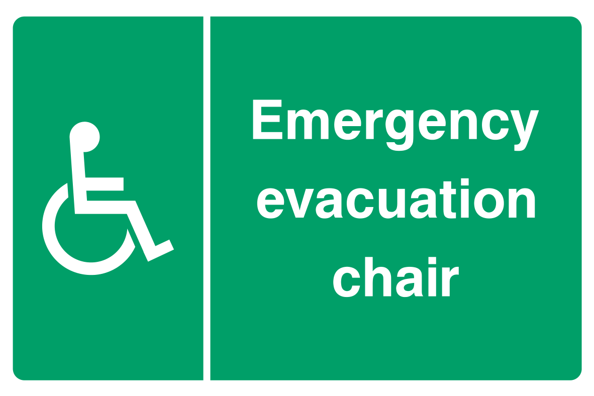 Emergency evacuation chair Sign - Safe Signs