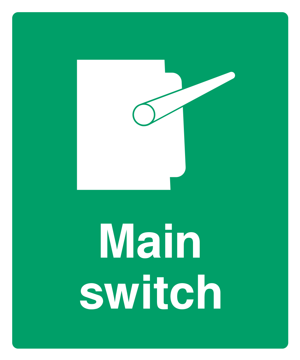 Main switch Sign by Safe Signs