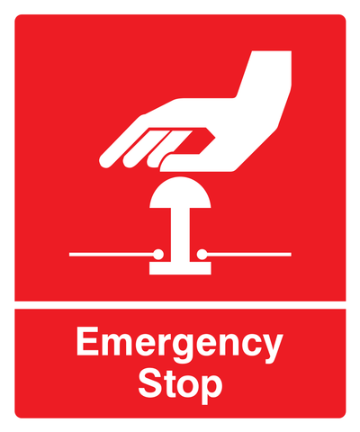 Emergency Stop (Red) Sign - Safe Signs