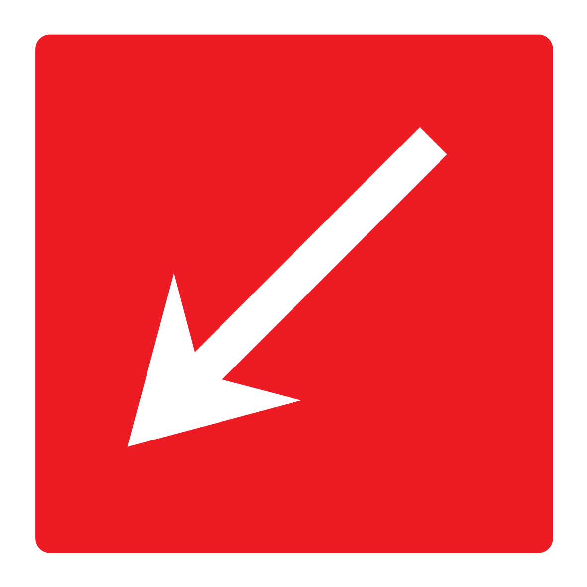 Arrow (Diagonal Lower Left) Sign - Safe Signs