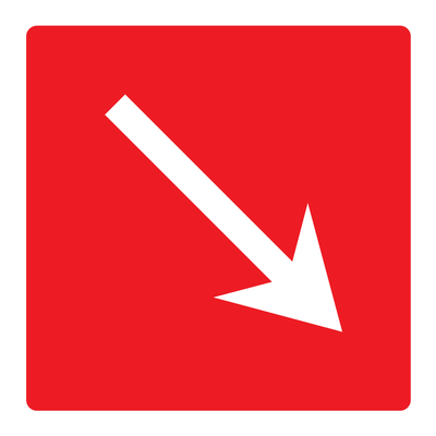 Arrow (Diagonal Lower Right) Sign - Safe Signs