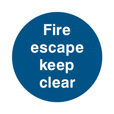 Fire escape keep clear Sign - Safe Signs