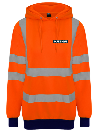 Customisable Hi Viz Hoodie Orange - Safe Signs