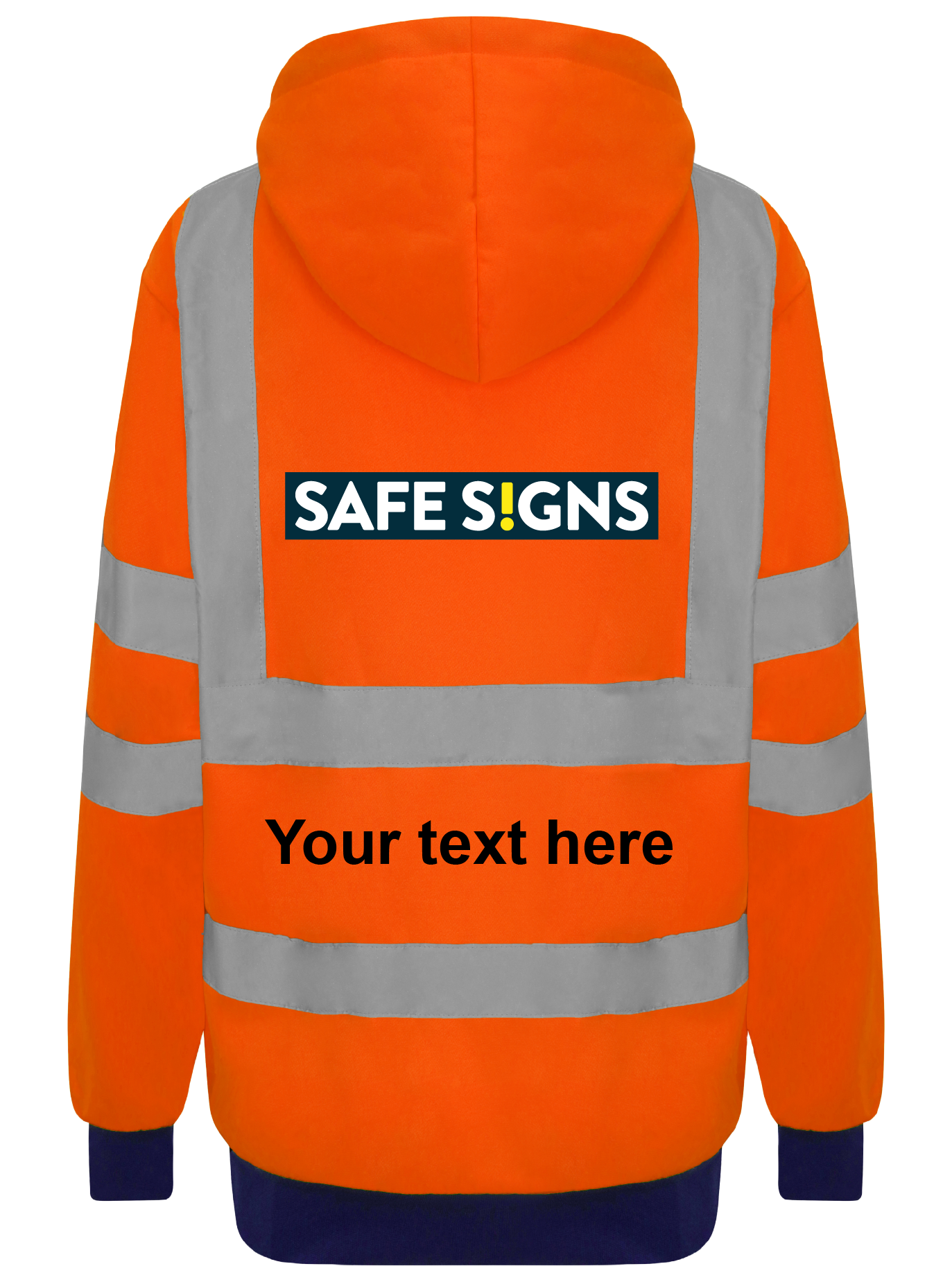 Customisable Hi Viz Hoodie Orange - Safe Signs