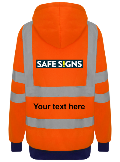 Customisable Hi Viz Hoodie Orange - Safe Signs