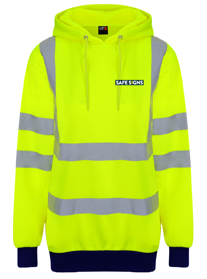 Customisable Hi Viz Hoodie Yellow - Safe Signs