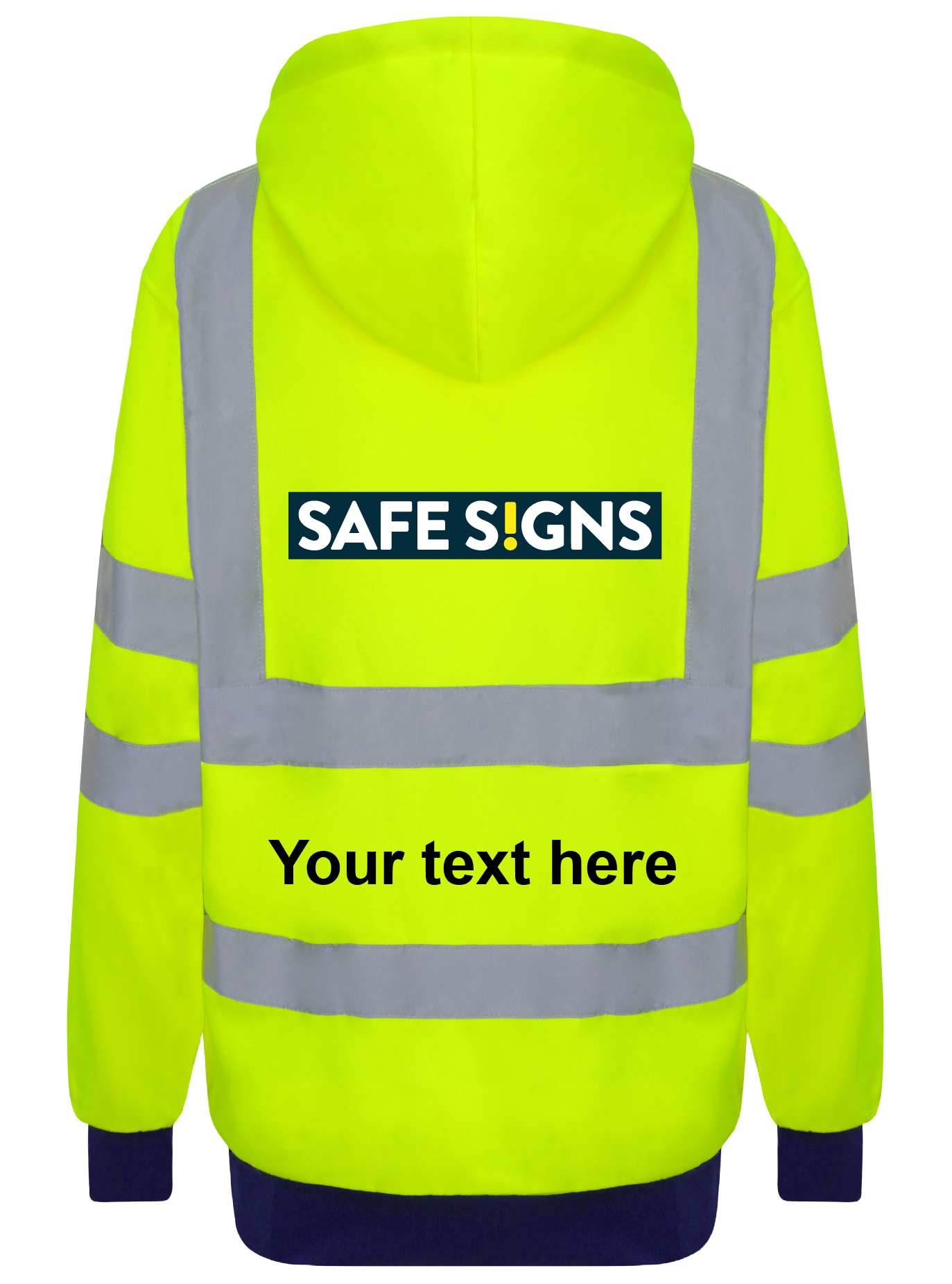 Customisable Hi Viz Hoodie Yellow - Safe Signs