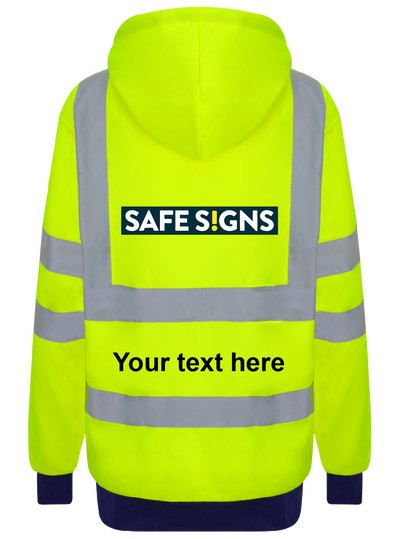 Customisable Hi Viz Hoodie Yellow - Safe Signs