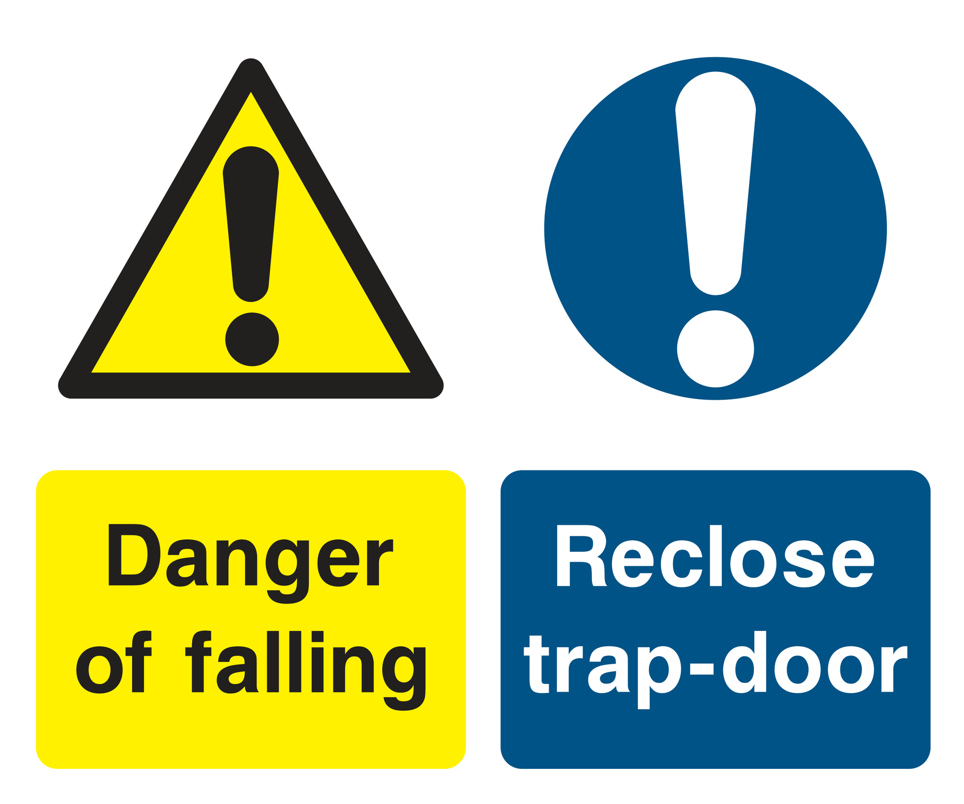 Danger of falling / Reclose trap-door Sign - Safe Signs