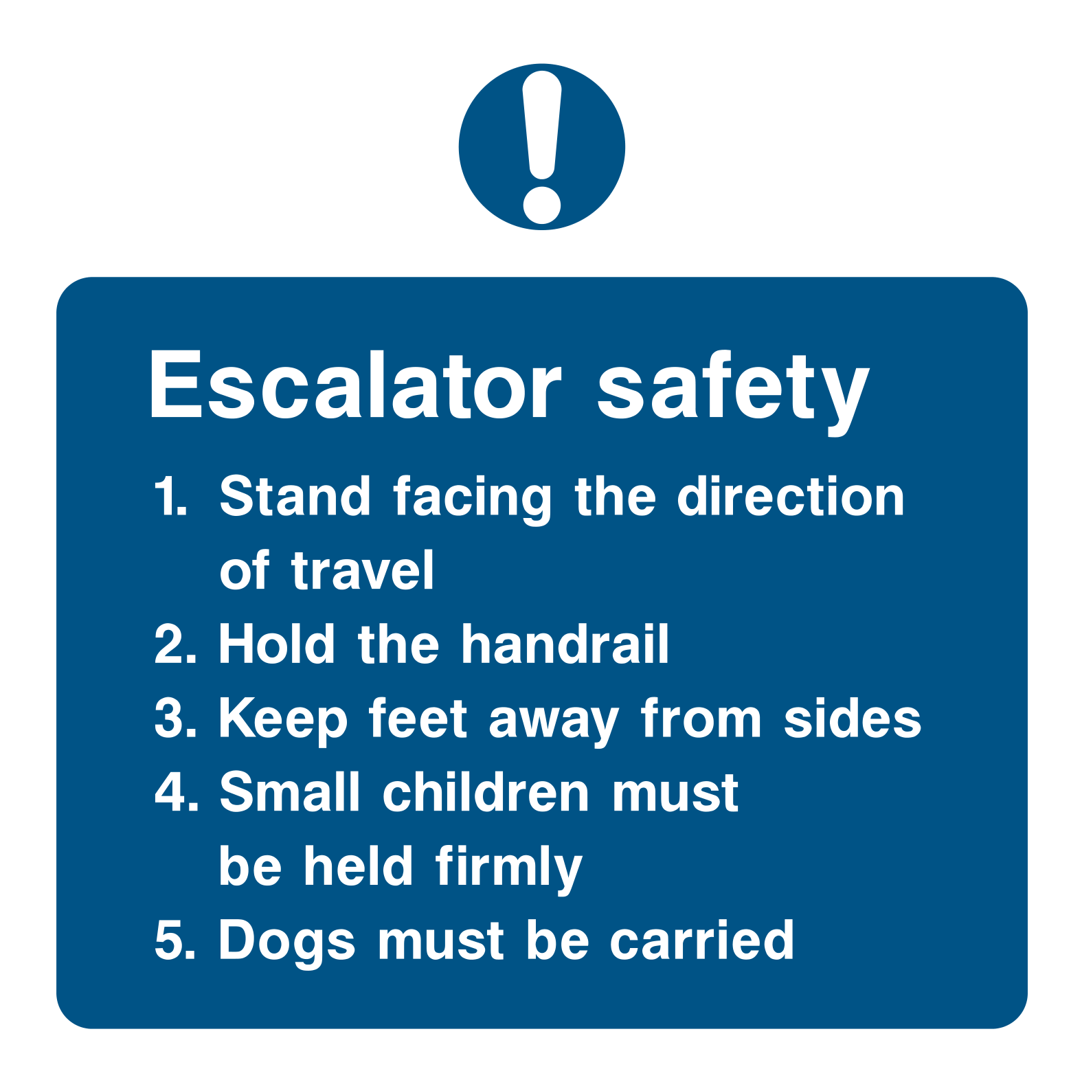 Escalator safety instructions Sign - Safe Signs