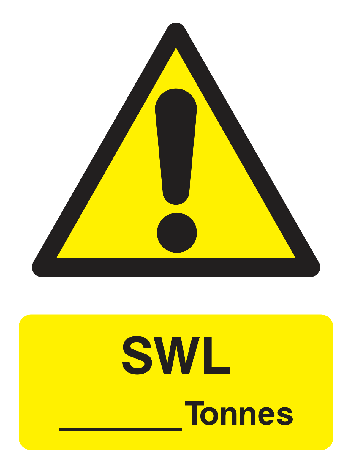 SWL_____Tonnes Sign - Safe Signs