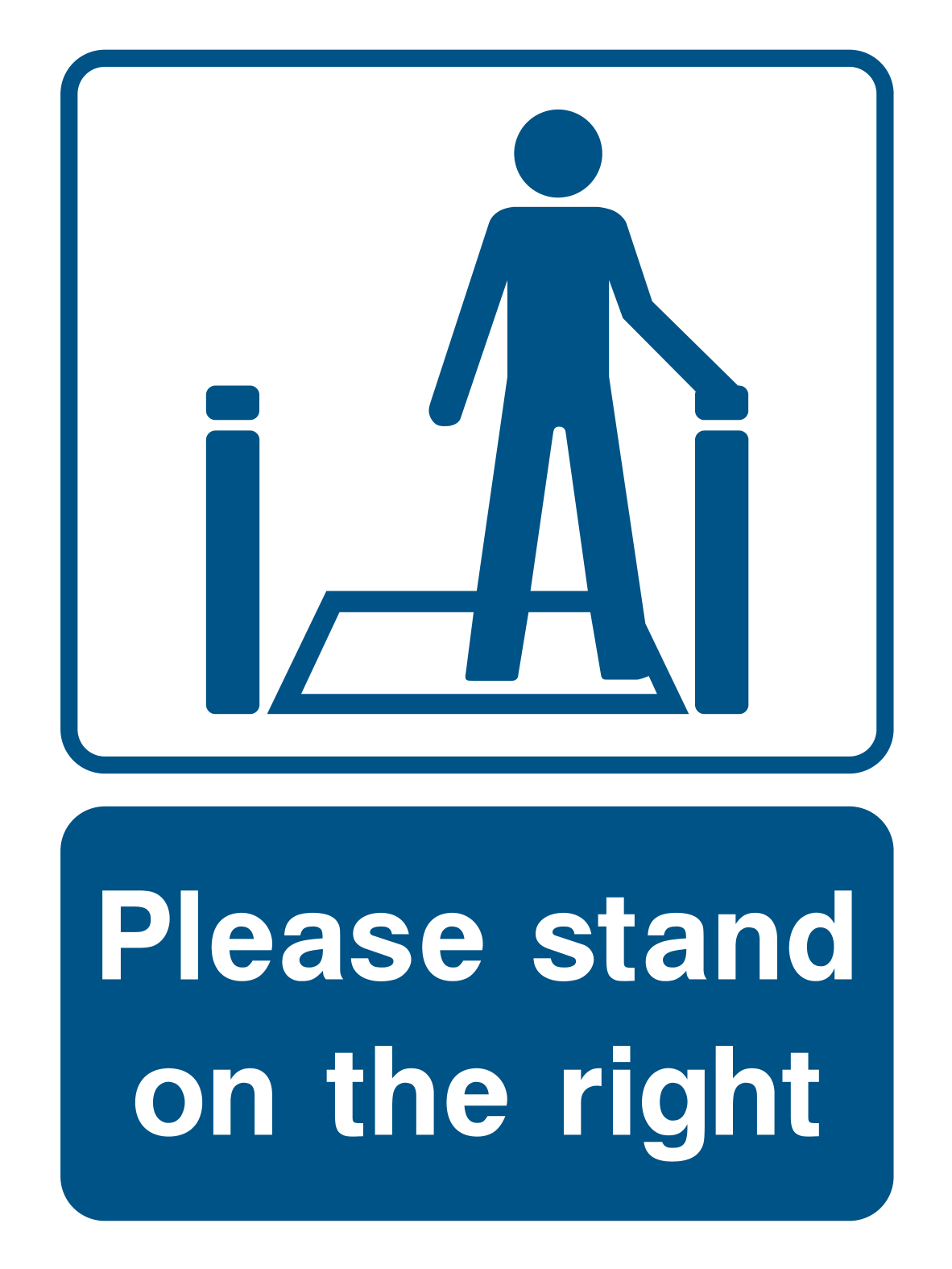 Please stand on the Right Sign - Safe Signs