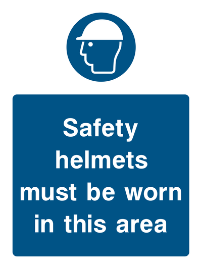 Safety Helmets Must Be Worn in This Area Sign - Safe Signs