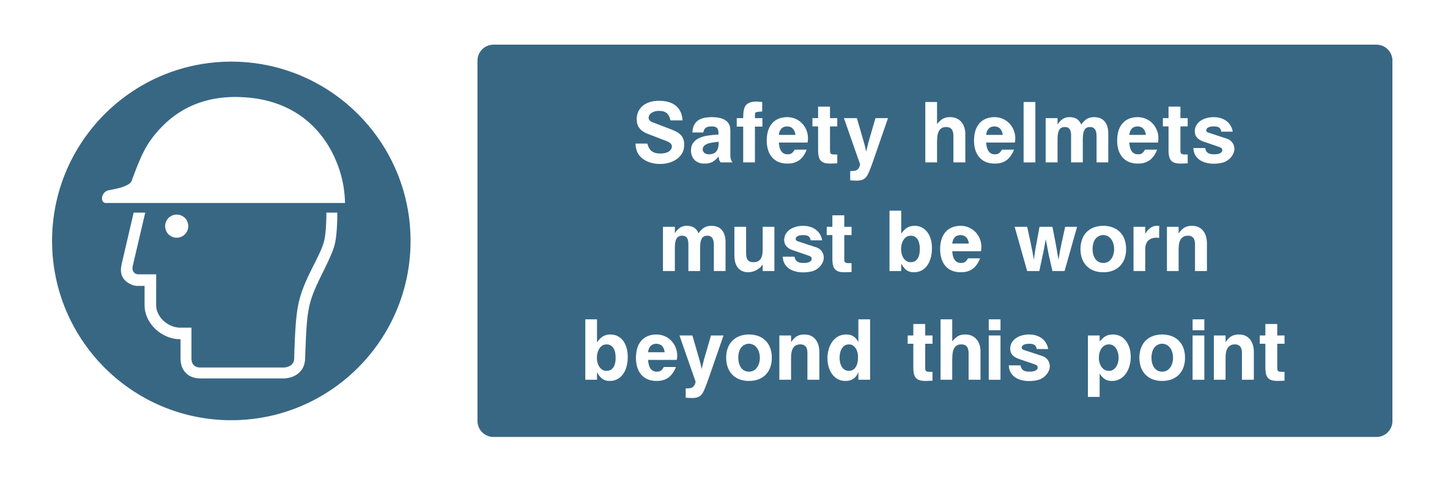 Safety Helmets Must Be Worn Beyond Sign - Safe Signs