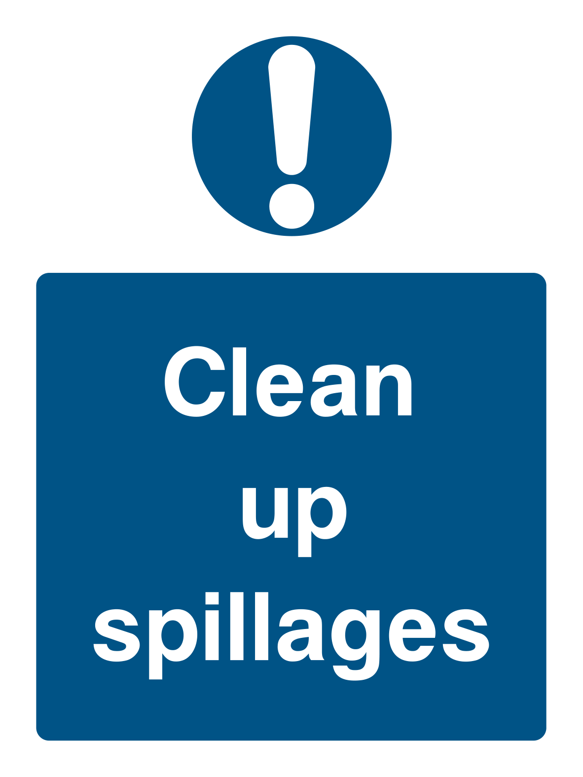 Construction Safety Signage - Clean Up Spillages Sign - Safe Signs