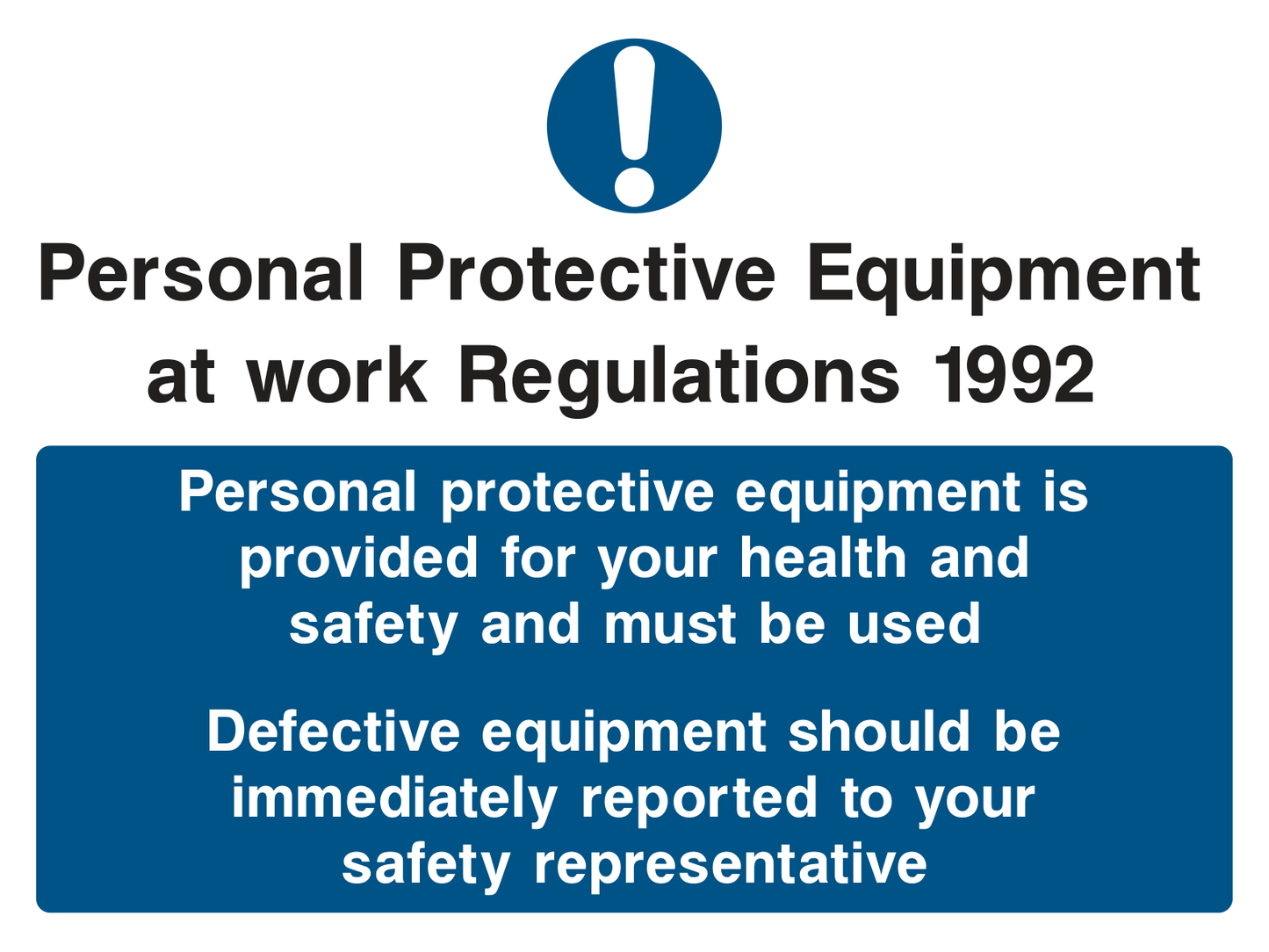 PPE at Work Sign - Safe Signs