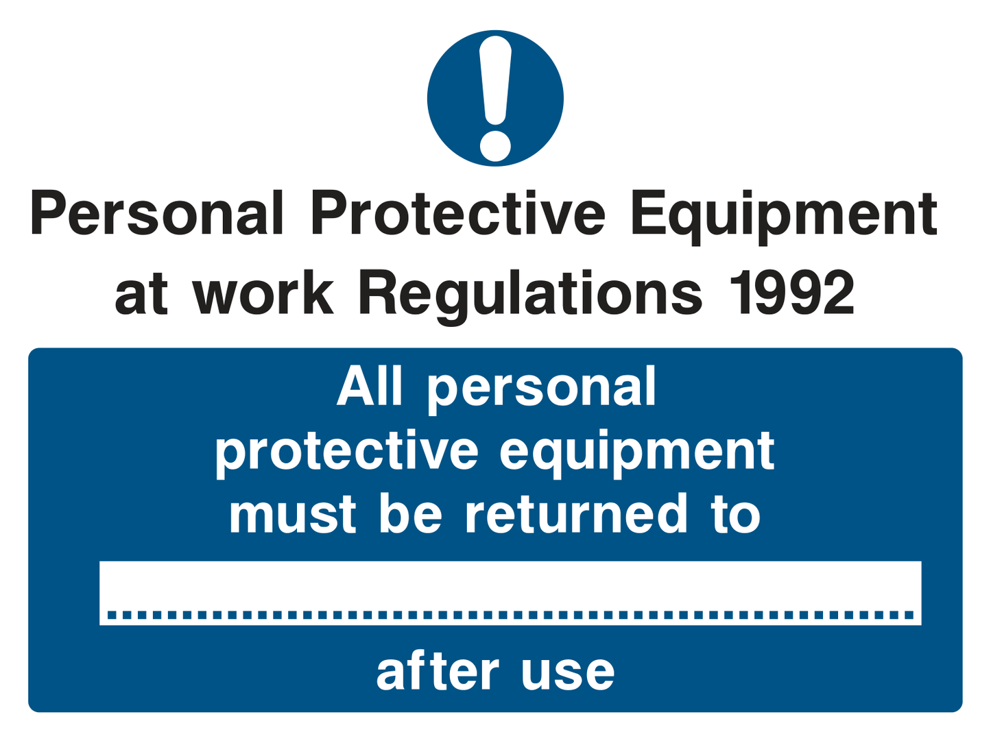 PPE at Work Sign - Safe Signs