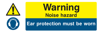 Warning Noise Hazard Ear Protection Must Be Worn Sign - Safe Signs