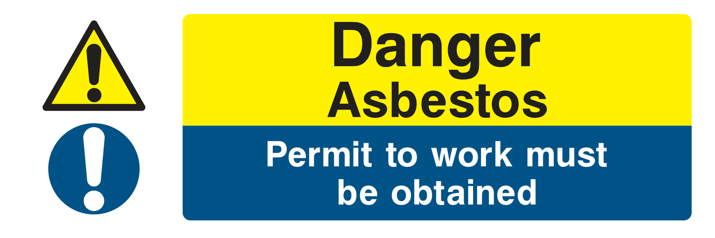 Danger Asbestos Permit To Work Must Be Obtained Sign - Safe Signs