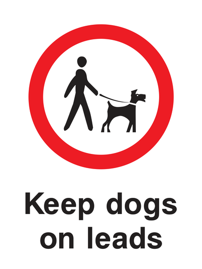 Keep dogs on leads Sign - Safe Signs