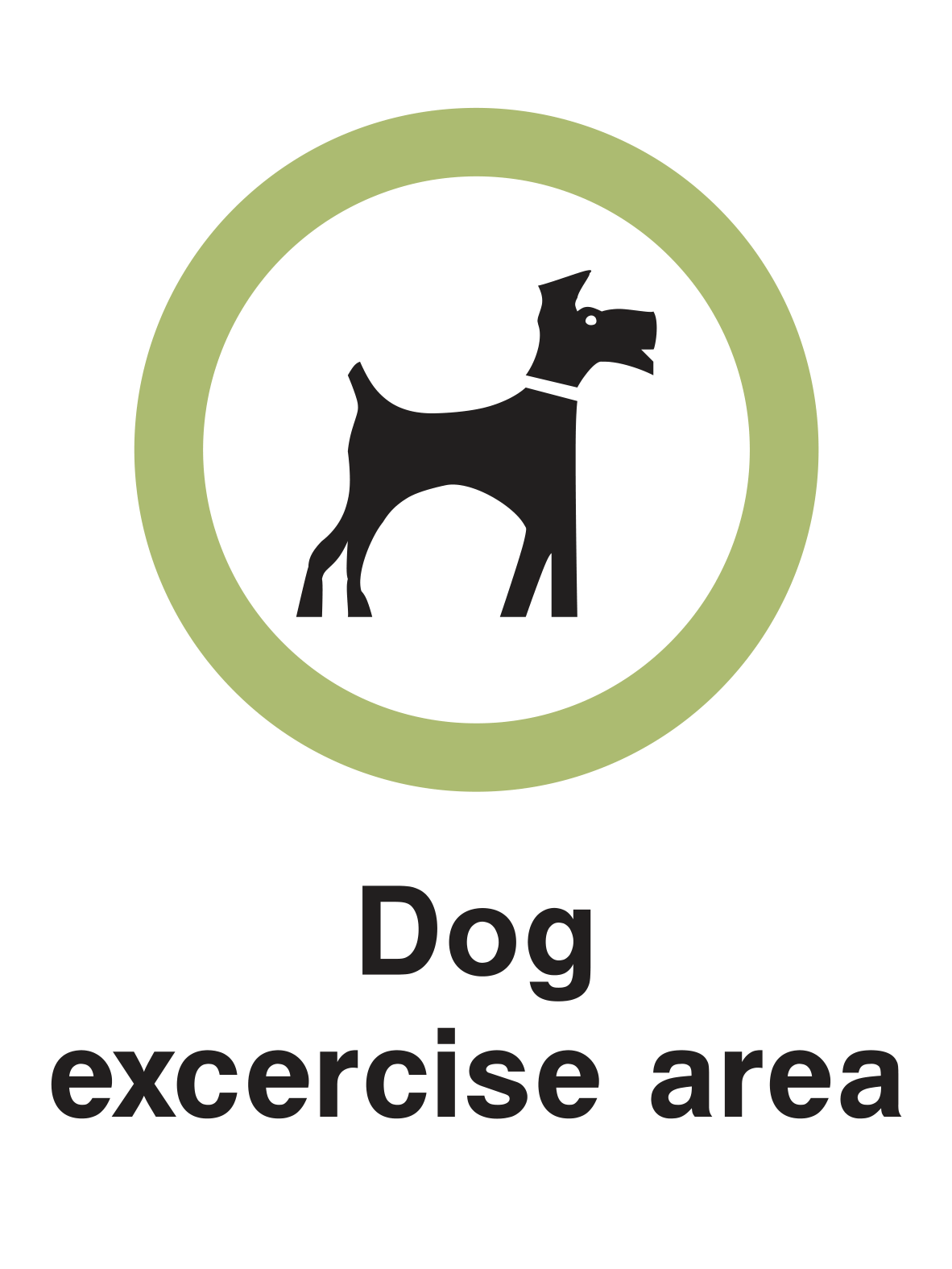 Dog exercise area Sign by Safe Signs