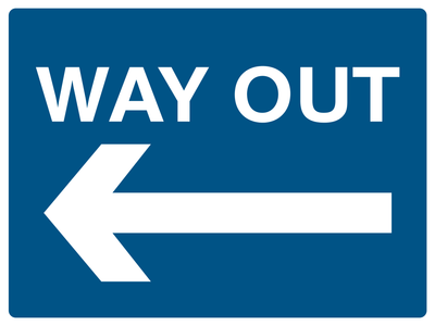 Way out (Left Arrow) Sign - Safe Signs