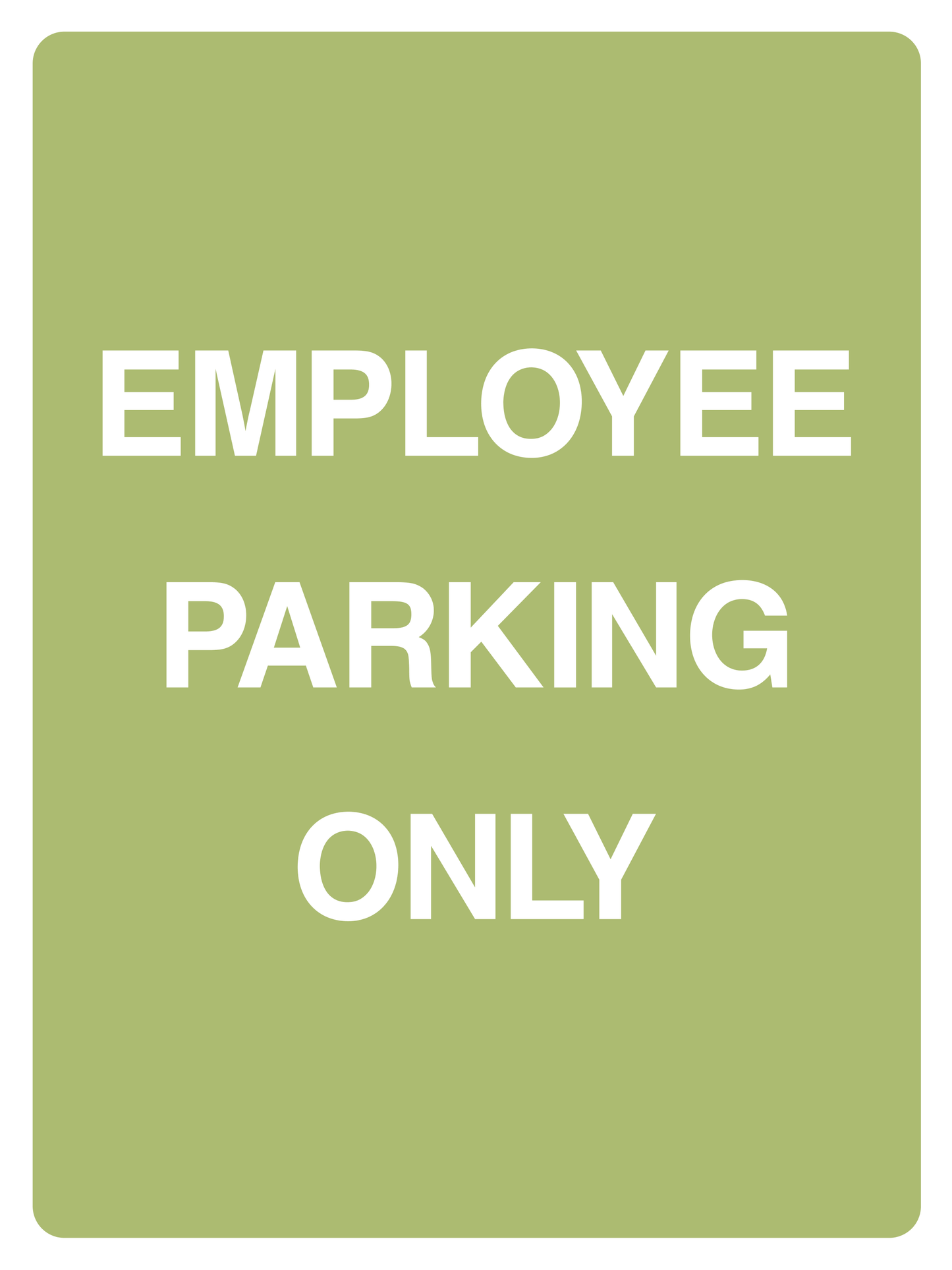 Employee parking Sign - Safe Signs