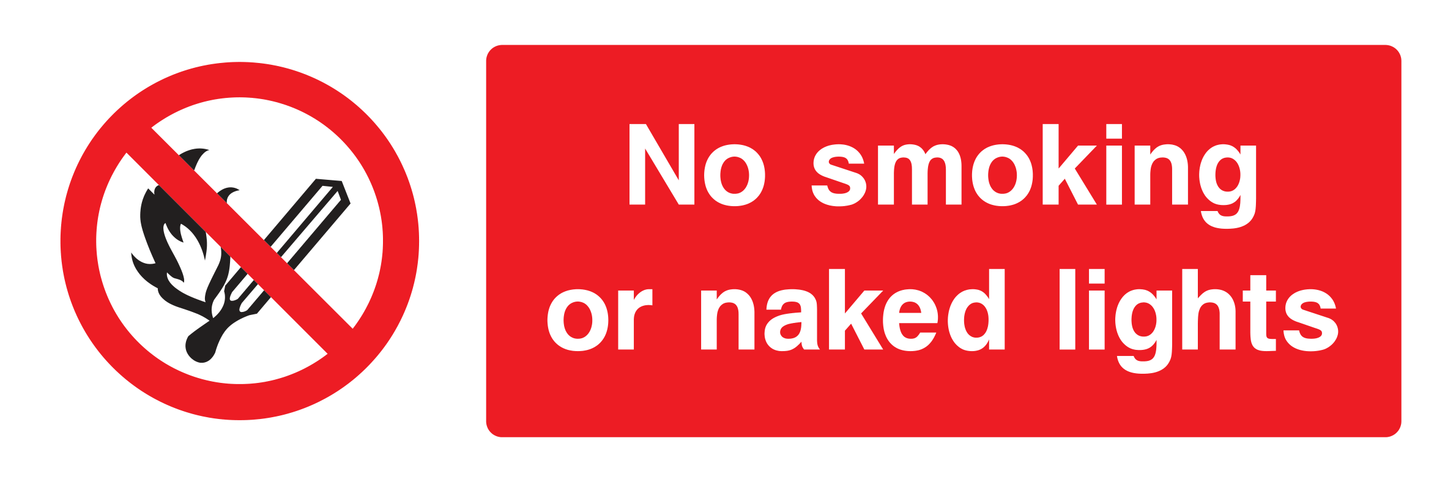 No smoking or naked lights Sign - Safe Signs