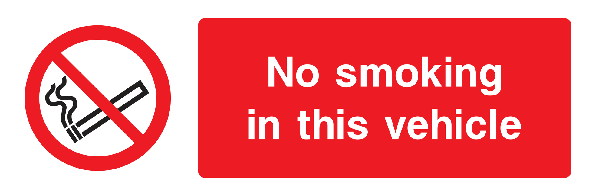 No smoking in this vehicle Sign - Safe Signs