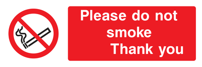 Please do not smoke Thank You Sign - Safe Signs