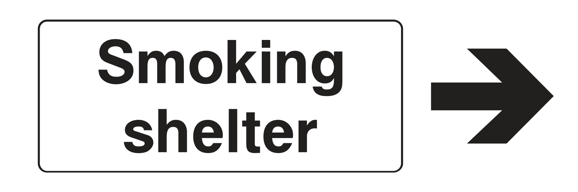 Smoking shelter with Right Arrow Sign - Safe Signs