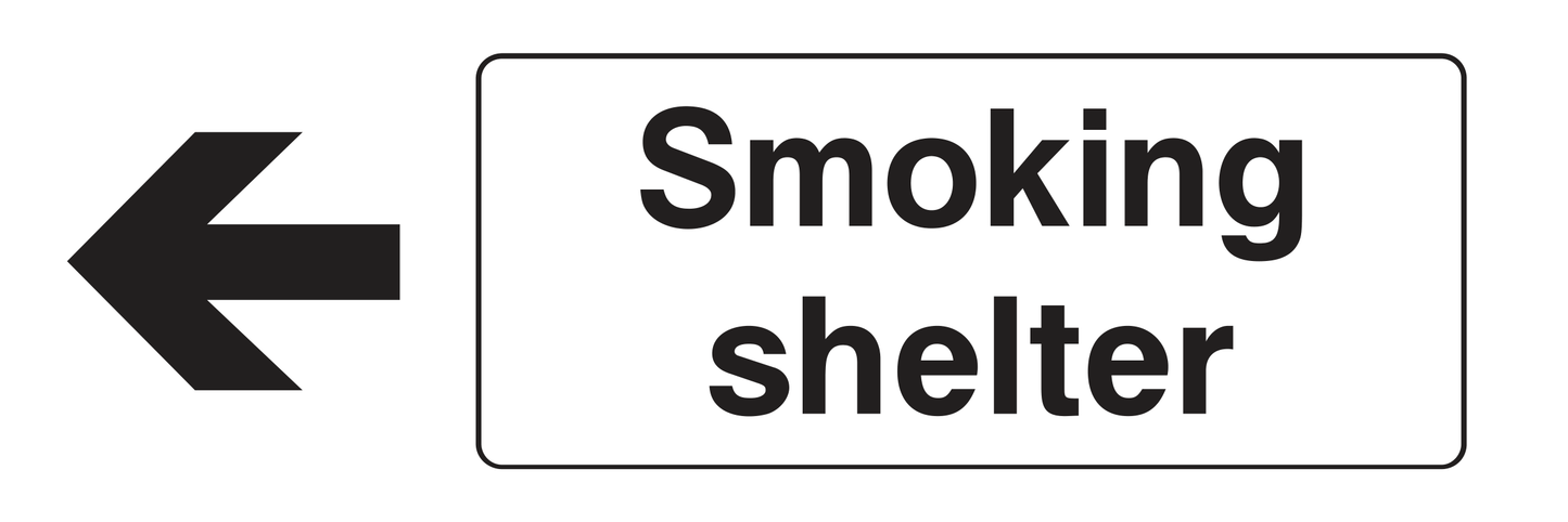 Smoking shelter with Left Arrow Sign - Safe Signs