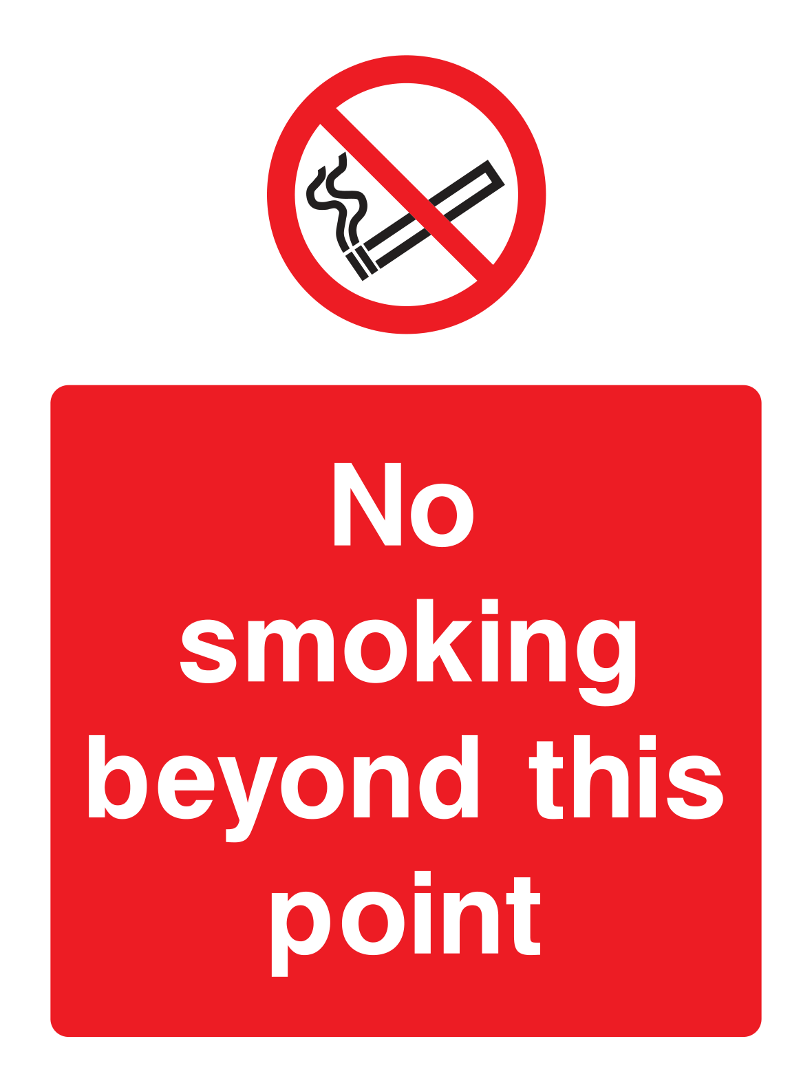 No smoking beyond this point Sign - Safe Signs