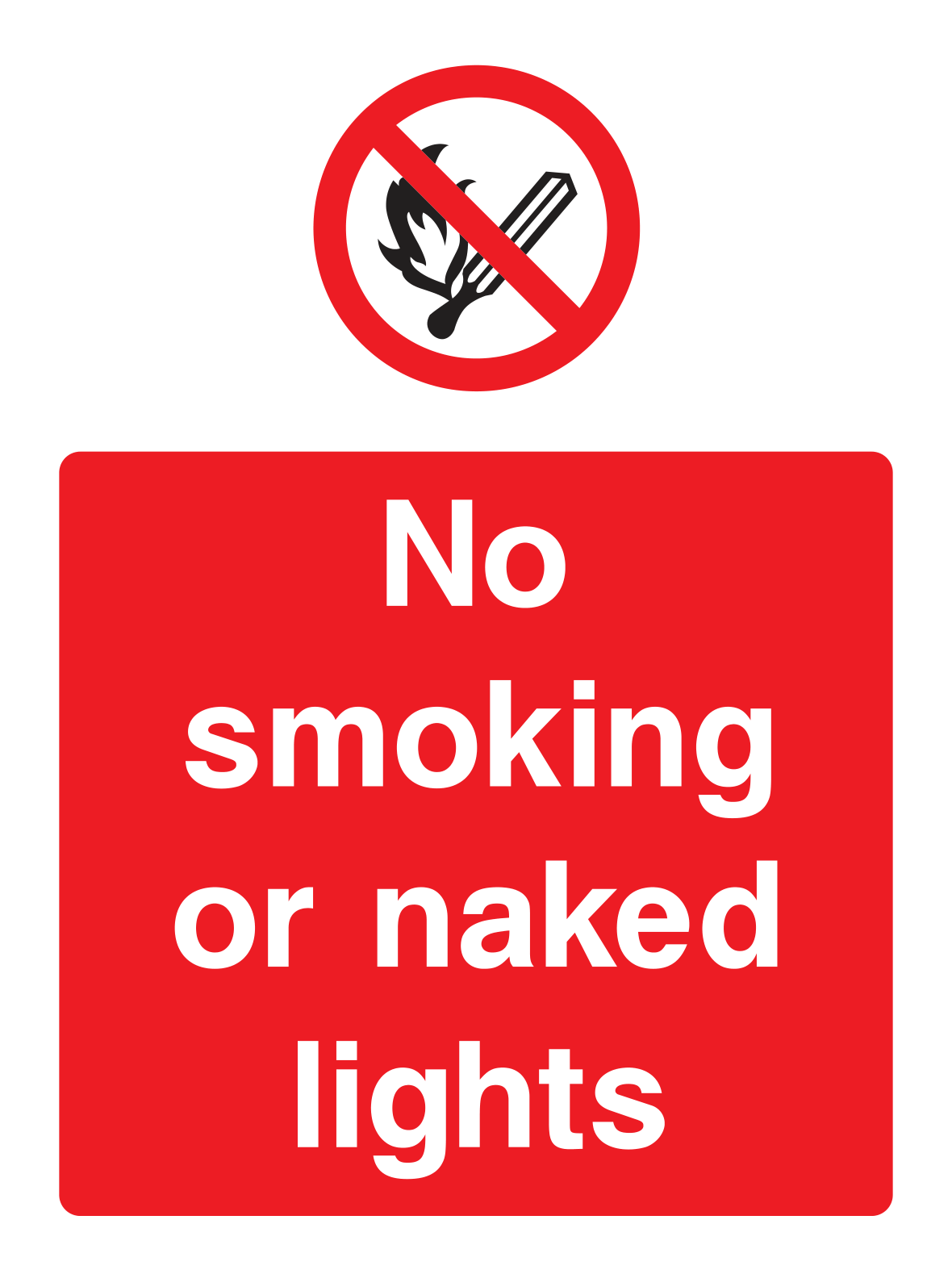 No smoking or naked lights Sign - Safe Signs