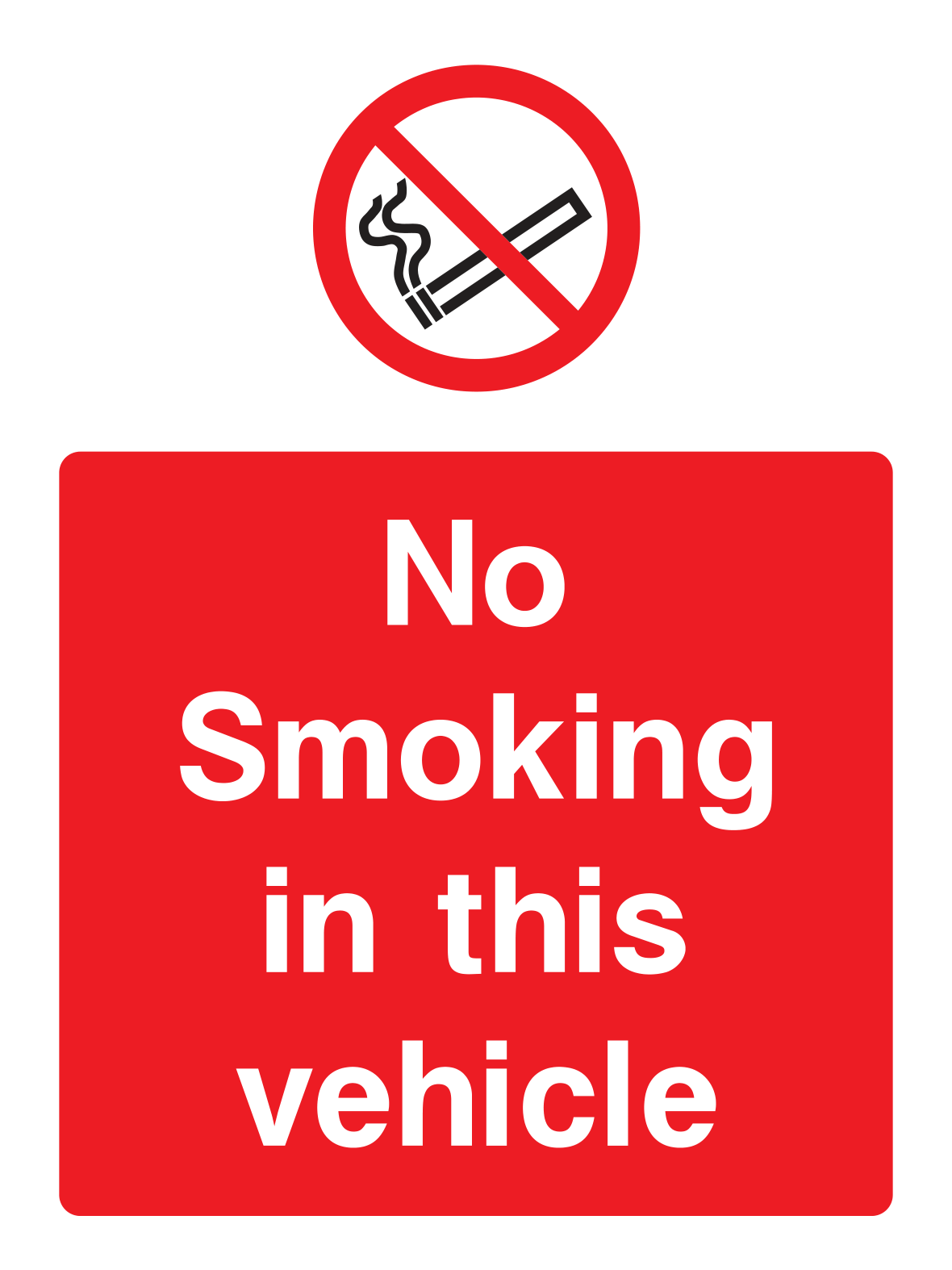 No Smoking in this vehicle Sign - Safe Signs