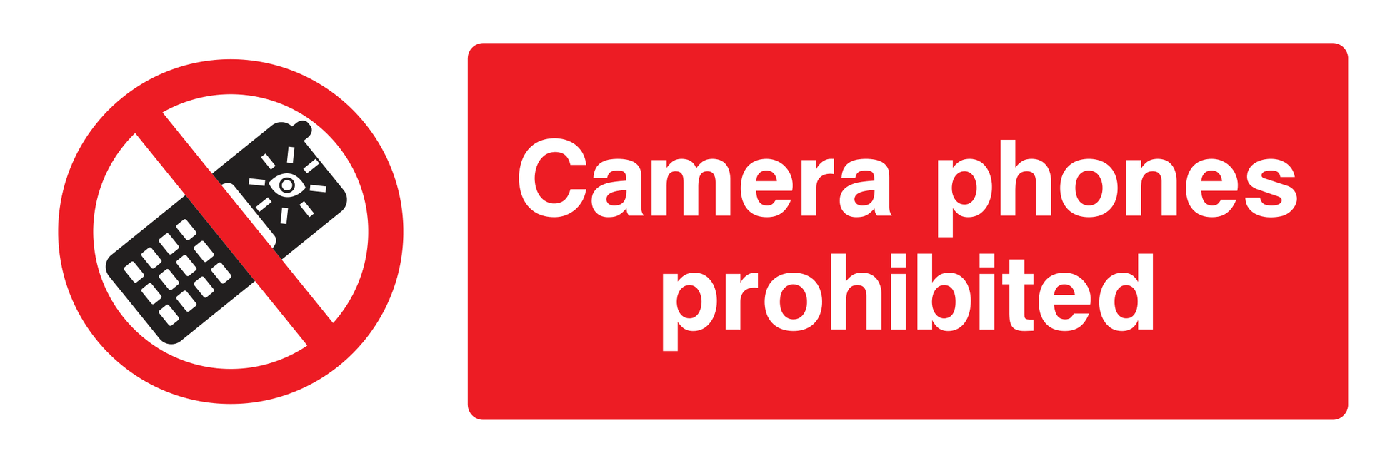 Camera phones prohibited Sign - Safe Signs