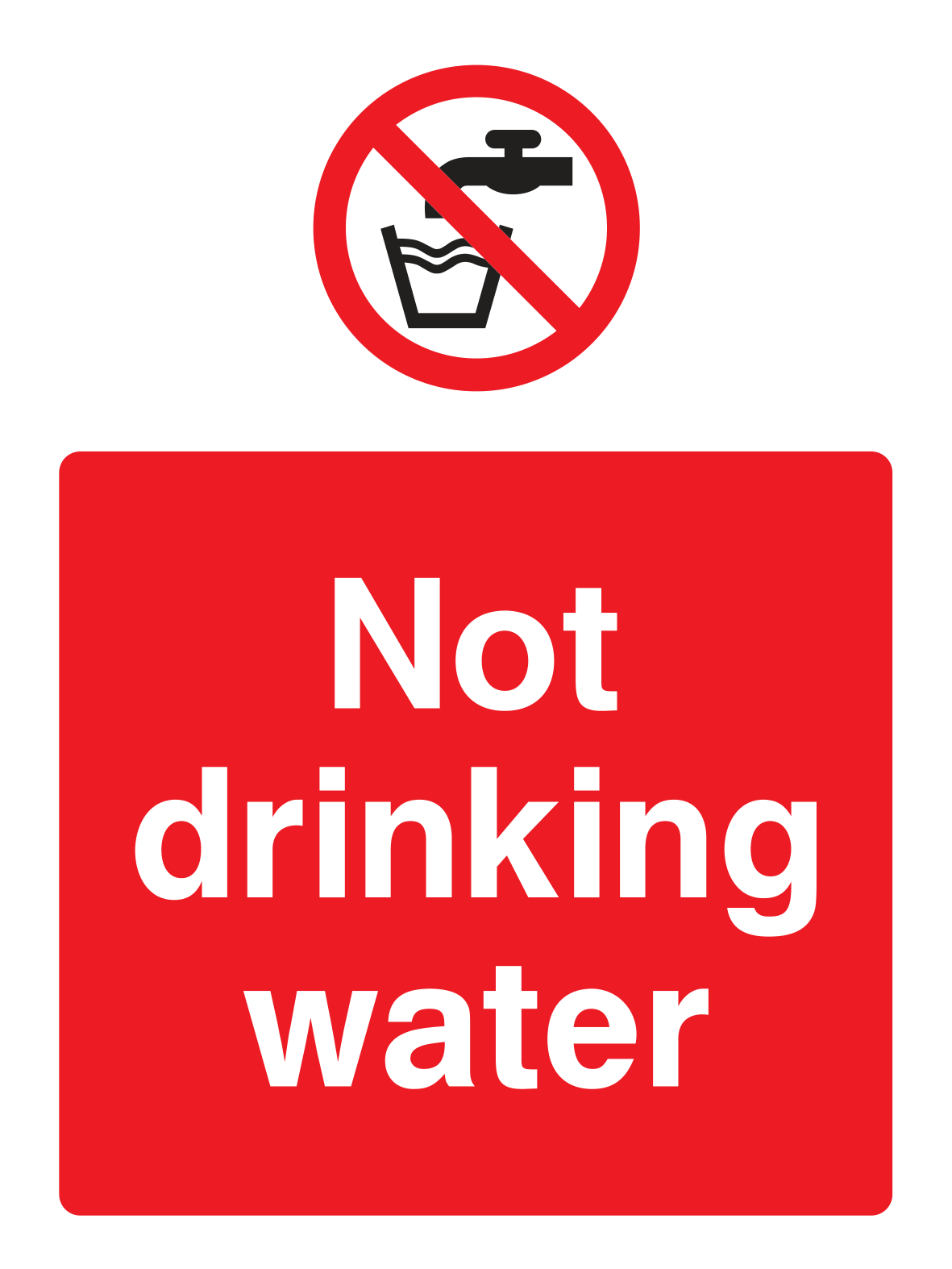 Not drinking water Sign - Safe Signs