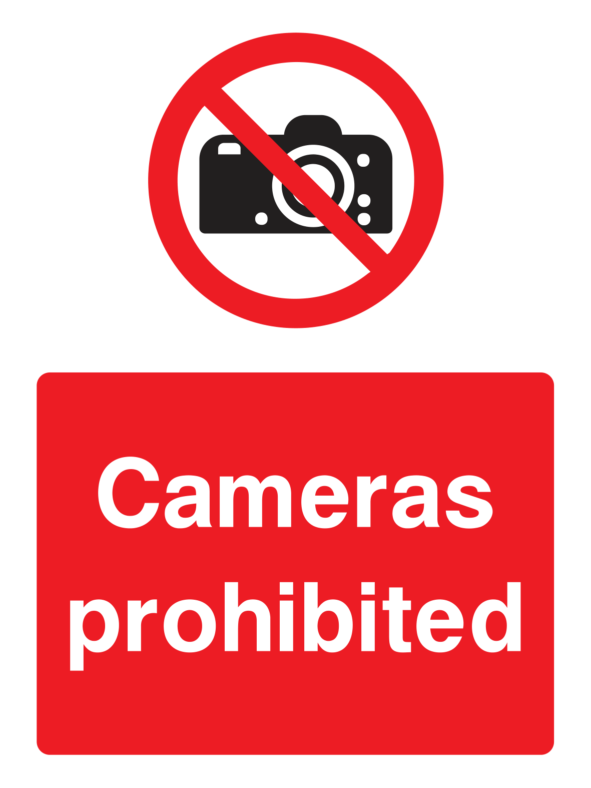 Cameras prohibited Sign - Safe Signs