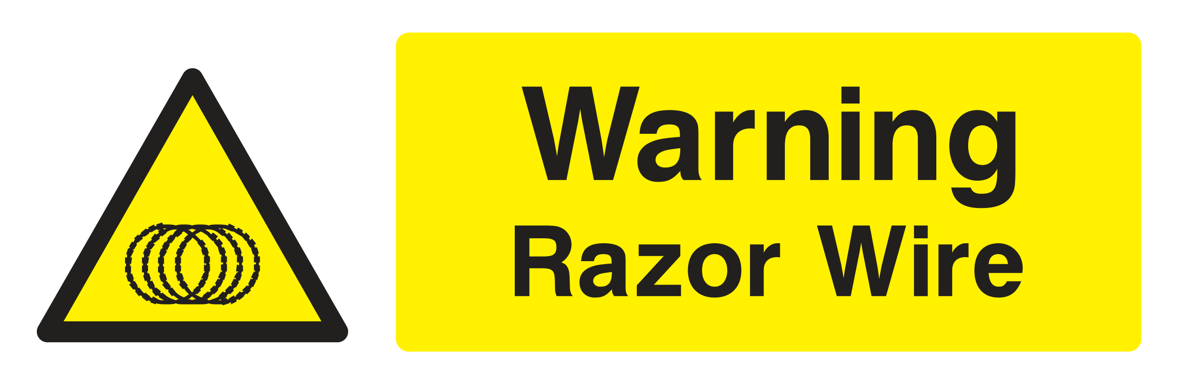 Warning. Razor wire Sign by Safe Signs