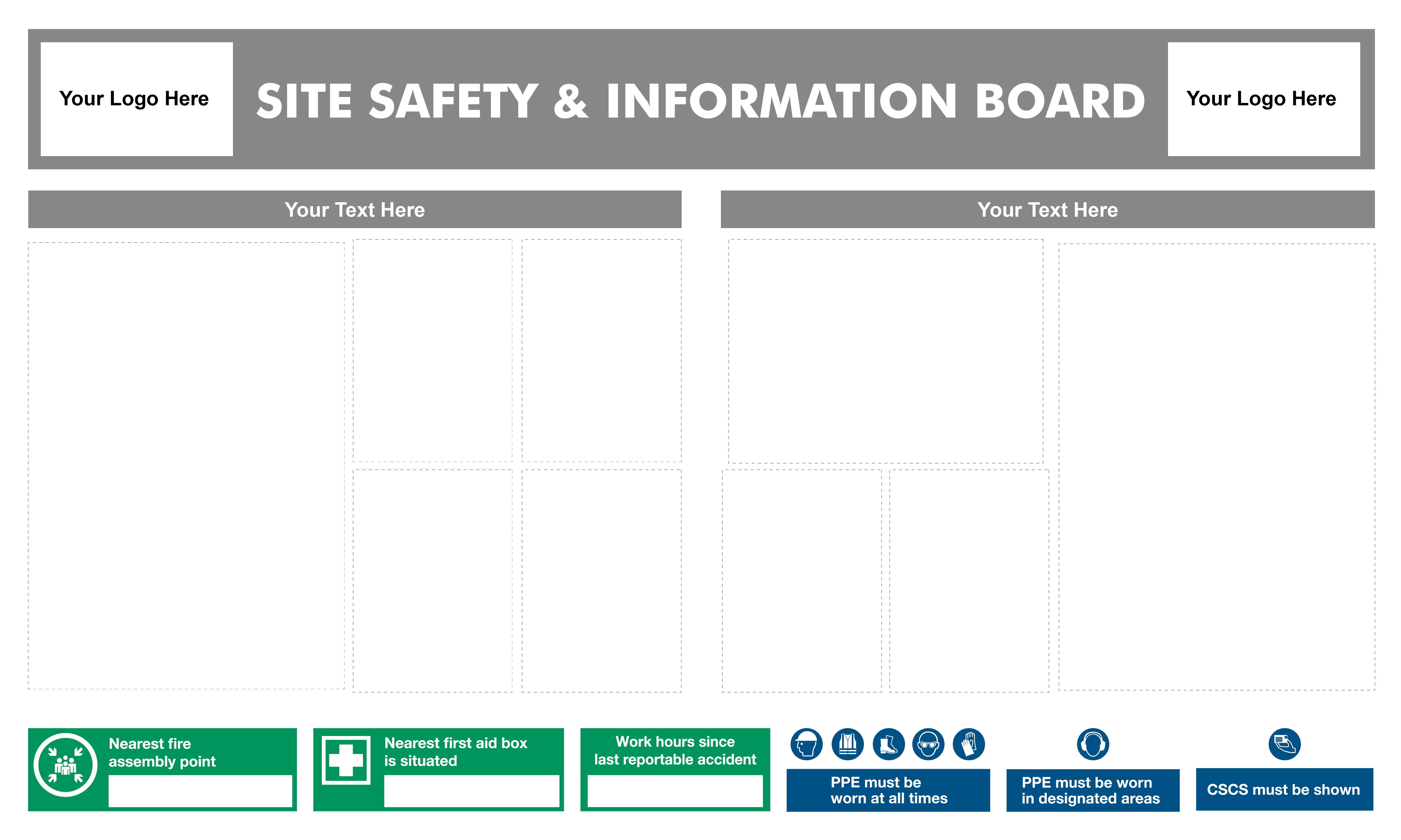 Info Bopard Textformat Custom Site Safety Information Board 1875x1125mm – Safe Signs