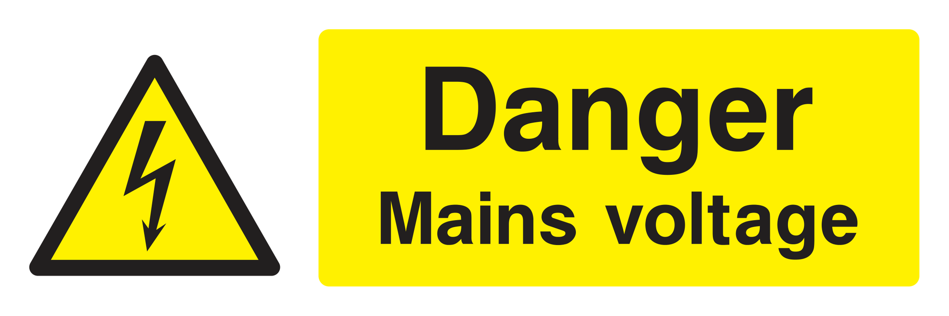 Danger Mains Voltage Sign - Safe Signs