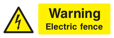 Warning Electric Fence Sign - Safe Signs