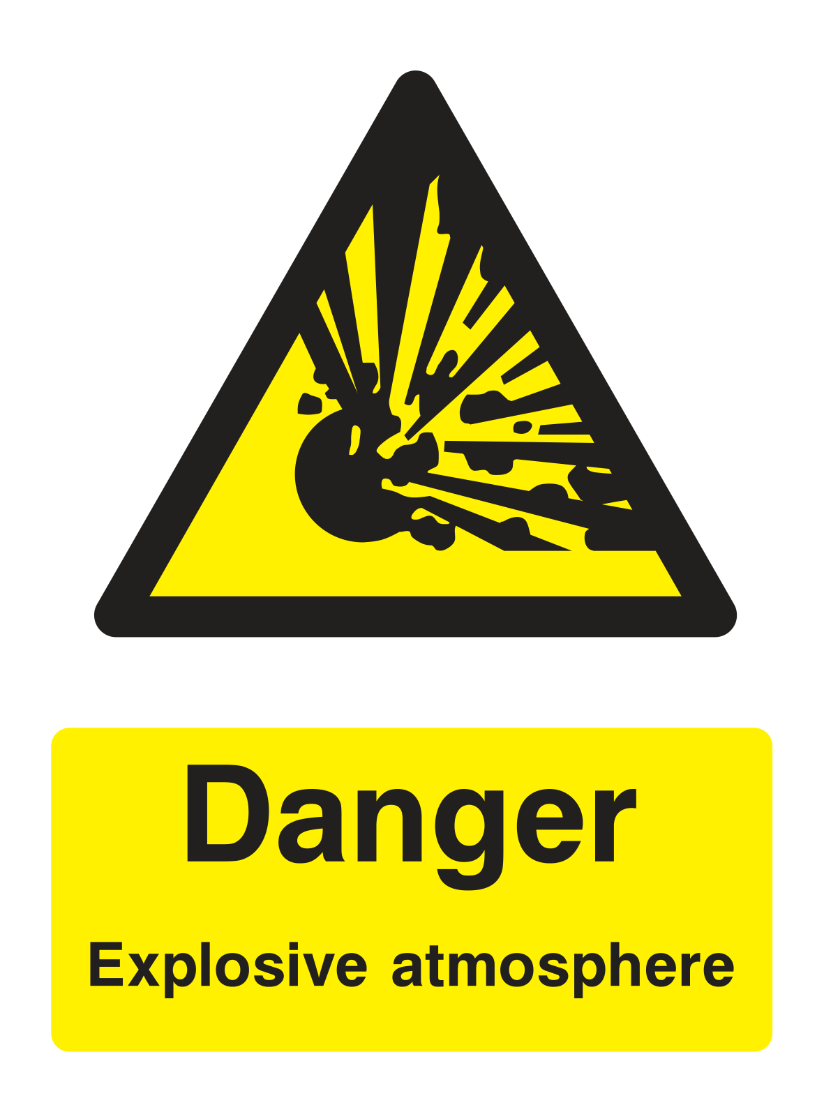 Explosive Sign Landscape Danger Explosive Atmosphere Sign 2 by Safe Signs