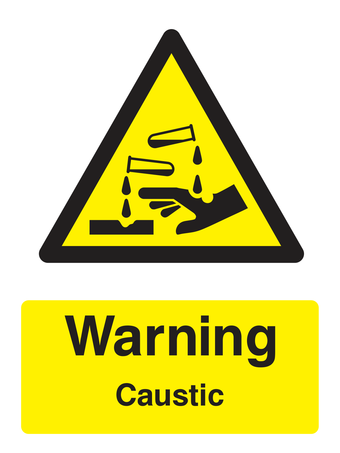 Castaic Sign Warning Caustic Sign Portrait by Safe Signs