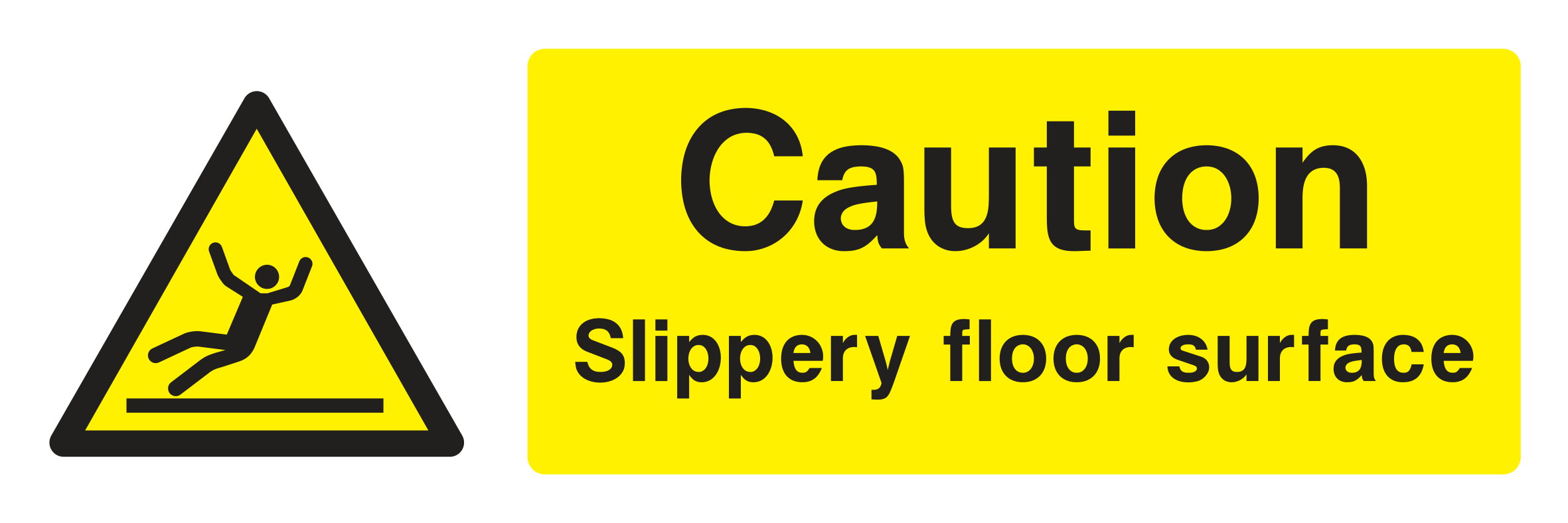 Caution Slippery Floor Surface Sign Landscape by Safe Signs