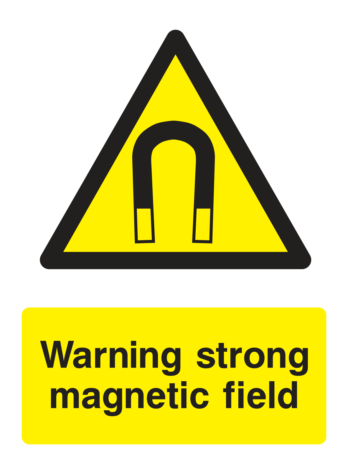Warning Strong Magnetic Field Sign Portrait by Safe Signs