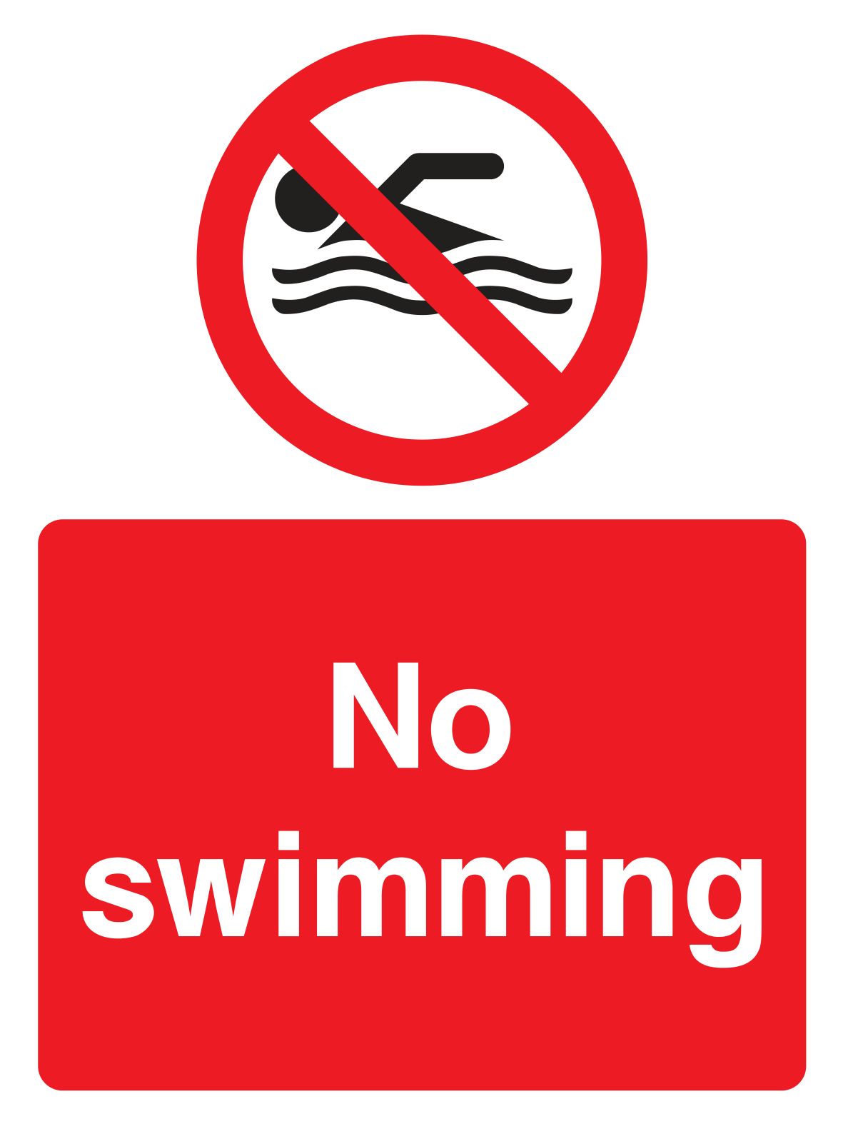 No Swimming Sign - Safe Signs